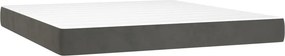 vidaXL Κρεβάτι Boxspring με Στρώμα Σκούρο Γκρι 180x200 εκ. Βελούδινο