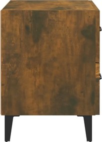 vidaXL Κομοδίνα 2 τεμ. Καπνιστή Δρυς 40 x 35 x 47,5 εκ.