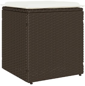 vidaXL Σκαμπό κήπου με μαξιλάρια 2 τεμάχια Καφέ 40x40x43 cm