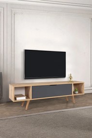 Έπιπλο Τηλεόρασης Sapphire Δρυς / Ανθρακί FUNOVOS 160x35x18