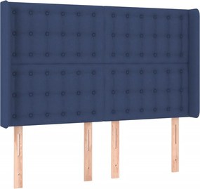 vidaXL Κρεβάτι Boxspring με Στρώμα Μπλε 140x190 εκ. Υφασμάτινο