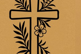 Σετ των 2 Intra απο ξύλο plywood 3mm-4mm πάχος κοπής με λέιζερ Christian Crosses Δίασταση 15x15 cm INTRAFABR-119869371