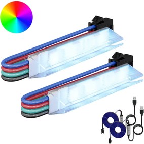 vidaXL Λωρίδα LED 2 pcs Μαύρο και Λευκό 1745 χιλιοστά