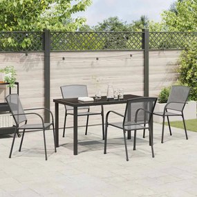 vidaXL Σέτ φαγητού για κήπο 5 pcs Ανθρακί Ατσάλι