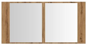 vidaXL Καθρέφτης Ντουλάπι Αρτισιανή Δρυς 90x12x45 εκ. Επεξ. Ξύλο