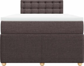 vidaXL Κρεβάτι Boxspring με Στρώμα Σκούρο Καφέ 120x190 εκ Υφασμάτινο