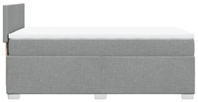 vidaXL Κρεβάτι Boxspring με Στρώμα Ανοιχτό Γκρι 80x200 εκ. Υφασμάτινο