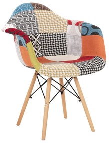 Καρέκλα MIRTO με Ξύλινα πόδια και Κάθισμα PATCHWORK 63x57x80 εκ. 4αδα 63x57x80 εκ.