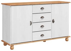 vidaXL Πλαϊνό γραφείο Λευκό 133.5 x 40 x 79 εκ. Μασίφ ξύλο πεύκου