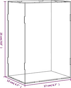 vidaXL Κουτί Βιτρίνας Διαφανές Ακρυλικό 17x12x25 εκ.