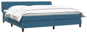 Box Spring Κρεβάτι με στρώματα Σκούρο μπλε 200x210 cm Βελούδινο - Μπλε