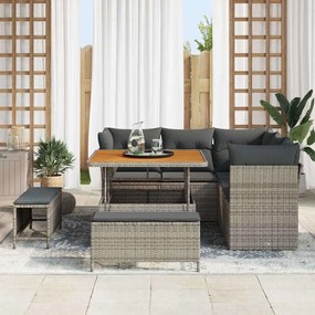 vidaXL Σετ Καναπέ Κήπου με μαξιλάρι 8 pcs Γκρι 100 x 100 x 71 cm