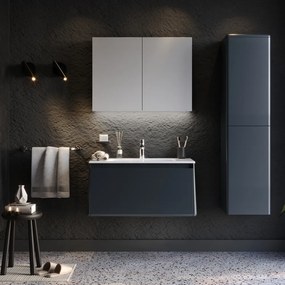Martin Bella Anthracite 80  MDF - Πάγκος με Νιπτήρα &amp; Καθρέπτη