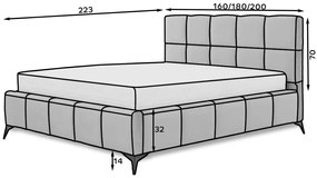 Επενδυμένο κρεβάτι Mosad-Mple-180 x 200