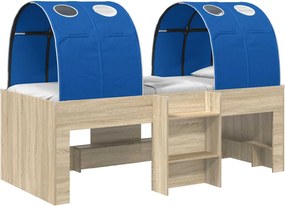 vidaXL Κρεβάτι με Σήραγγα 3 τμχ. Sonoma Δρυς και Μπλε