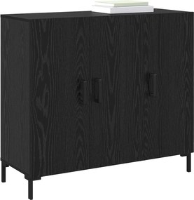 vidaXL Πλαϊνό γραφείο Μαύρη Οξυά 90 x 34 x 80 εκ. Επεξεργασμένο ξύλο