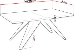 Επεκτεινόμενο Τραπέζι  Vento-Mauro-Karudi - 0.00Χ0.00Χ0.00cm
