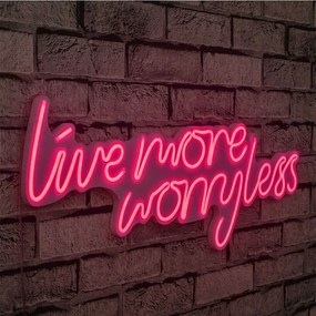 Διακοσμητικό Φωτιστικό Τοίχου Live More Worry Less 395NGR1661 67x2x36cm Led 30,2W Pink Wallity