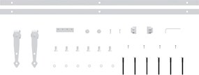 vidaXL Μηχανισμός Συρόμενης Πόρτας Μίνι Λευκή 200 εκ. Ανθρακοχάλυβας