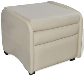 vidaXL Πολυθρόνα Πτυσσόμενη Κρεμ από Συνθετικό Δέρμα