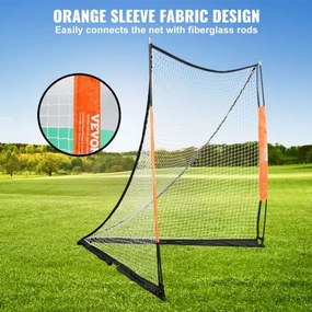 VEVOR Lacrosse Goal, 6&#039; x 6&#039; Lacrosse Net, Portable Lacrosse Goal with Carry Bag, Fiberglass Rod Backyard Lacrosse Training Equipment, Easy Setup Collegiate Goal, Perfect for Youth Adult Training