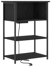 vidaXL Κομοδίνο Μαύρη δρυς 55 x 31 x 76 εκ Επεξεργασμένο ξύλο