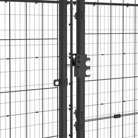 Κλουβί Σκύλου Εξωτερικού Χώρου 16,94 μ² από Ατσάλι - Μαύρο