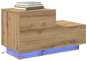 vidaXL Κομοδίνο με φώτα LED σε Artisan Oak 100x36x49 εκ