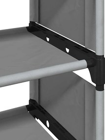 vidaXL Ράφι παπουτσιών 8-βαθμίδων γκρι 54x28x124 cm μη υφασμένο ύφασμα