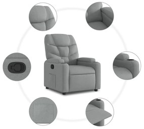 vidaXL Πολυθρόνα Ανακλινόμενη Ανοιχτό Γκρι Υφασμάτινη