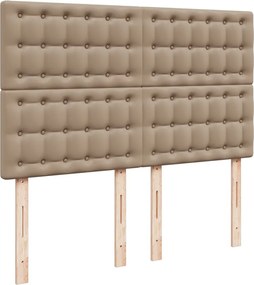 vidaXL Κρεβάτι Boxspring με Στρώμα Καπουτσίνο 140x200εκ.από Συνθ.Δέρμα