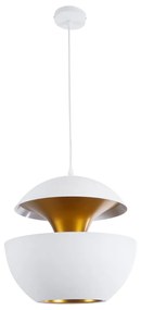 GloboStar® SEVILLE WHITE 01268 Μοντέρνο Κρεμαστό Φωτιστικό Οροφής Μονόφωτο 1 x E27 Λευκό Μεταλλικό Φ35 x 33cm