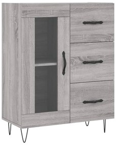vidaXL Ντουλάπι Γκρι Sonoma 69,5 x 34 x 180 εκ. Επεξεργασμένο Ξύλο