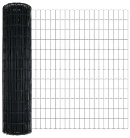 vidaXL Euro Fence με 7 φλαντζωτές κολώνες 1.2x10 μ Γαλβανισμένο ατσάλι