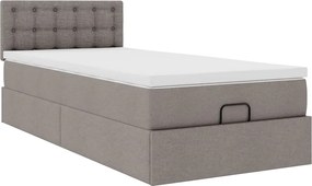 vidaXL Οθωμανικό κρεβάτι με στρώμα Taupe 100x200cm ύφασμα