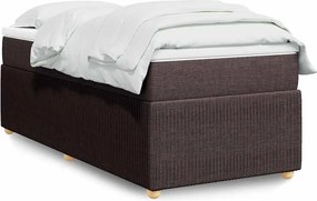 vidaXL Κρεβάτι Boxspring με Στρώμα Σκούρο Καφέ 90x190 εκ. Υφασμάτινο