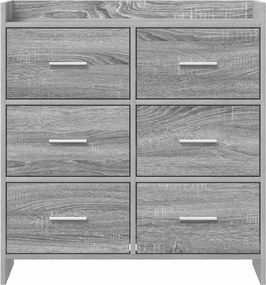 vidaXL Πλαϊνό γραφείο Γκρι Sonoma 75 x 33 x 80 εκ Επεξεργασμένο Ξύλο