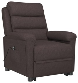 vidaXL Πολυθρόνα με Ανύψωση Σκούρο Καφέ Υφασμάτινη