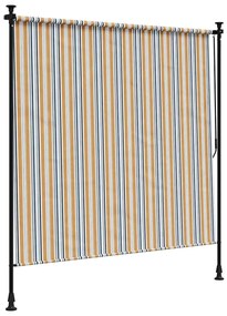 vidaXL Στόρι Ρόλερ Εξ. Χώρου Κίτρινο/Λευκό 150x270 εκ. Ύφασμα/Ατσάλι