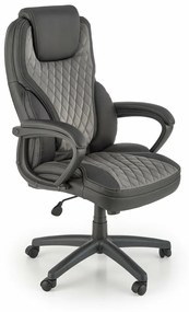 Καρέκλα γραφείου Houston 1528, Μαύρο, Γκρι, 113x65x73cm, 17 kg, Με μπράτσα, Με ρόδες, Μηχανισμός καρέκλας: Κλίση | Epipla1.gr