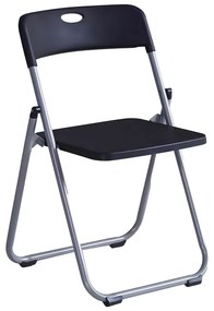 Καρέκλα πτυσσόμενη Daxton pakoworld PP μαύρο-ασημί 49x46.5x73.5εκ