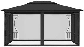 vidaXL Κιόσκι με Δίχτυα Ανθρακί 300 x 400 x 265 εκ.
