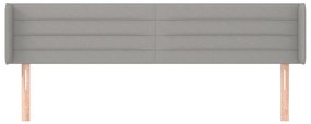 vidaXL Κεφαλάρι με Πτερύγια Ανοιχτό Γκρι 203x16x78/88 εκ. Υφασμάτινο