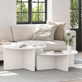 vidaXL Τραπεζάκι σαλονιού 2 pcs Λευκό 79 x 39.5 x 40 εκ