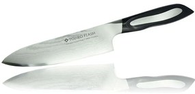 Μαχαίρι Chef Flash FF-CH180 18cm Από Δαμασκηνό Ατσάλι Silver-Black Tojiro Ανοξείδωτο Ατσάλι