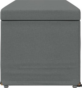 vidaXL Σκαμνί Σκούρο Γκρι Ύφασμα και Επεξεργασμένο Ξύλο