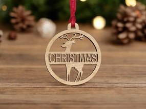 Σετ των 3 Intra απο ξύλο plywood 3mm-4mm πάχος – Εξατομικευμένο χριστουγεννιάτικο μπιχλιμπίδι ελαφιού 12x15 cm INTRAVECTRY-MY548237