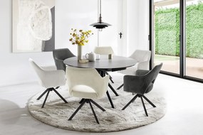 Bali Καρεκλα Relax Μαύρη + Υποπόδιο 83x86x102 cm