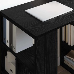 vidaXL Γραφείο με ράφι Μαύρη Οξυά 90 x 50 x 75 εκ. Επεξεργασμένο ξύλο
