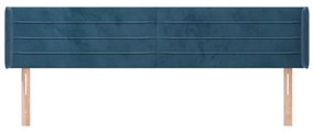 Κεφαλάρι με Πτερύγια Σκούρο Μπλε 203x16x78/88 εκ. Βελούδινο - Μπλε